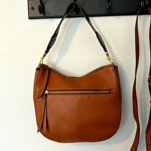 Banana Republic, brown leather body bag with two straps, 12”by 91/2”. NWOT